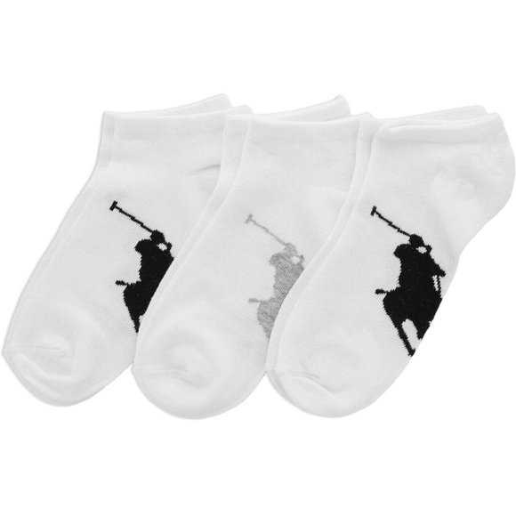 Polo Ralph Lauren Men's Socks, Athletic Big Pony Polo, 3-Pack, Low Cut Sz 10-13 - Picture 1 of 4